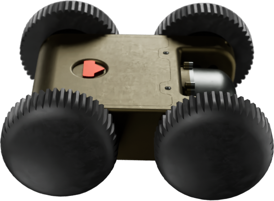 IRAK reconnaissance robot — overhead three-quarter view